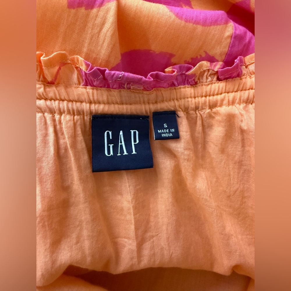 GAP Tie-Waist Cami Maxi Dress Pink Floral Print Size Small - Picture 10 of 12